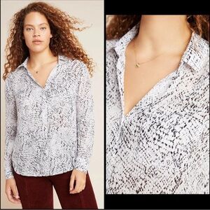 Cloth & Stone Monochrome Patterned Blouse